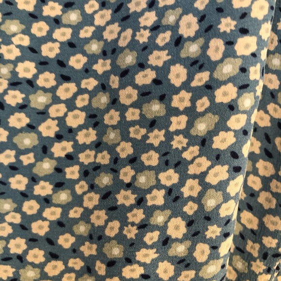 Madewell Silk Ruffle Mini Floral Dress Blue Size XS - Picture 5 of 10